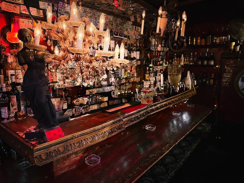 Chandelier-lit bar at Albatross G Golden Gai